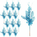 Crazy Night Christmas Tree Picks 16.3in 12pcs Blue Glitter Berries