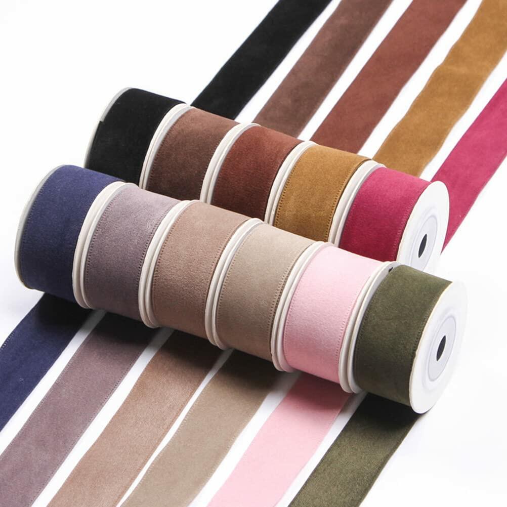 LATUROP Double Face Velvet Ribbon 1in x 10yd Black for DIY Crafts