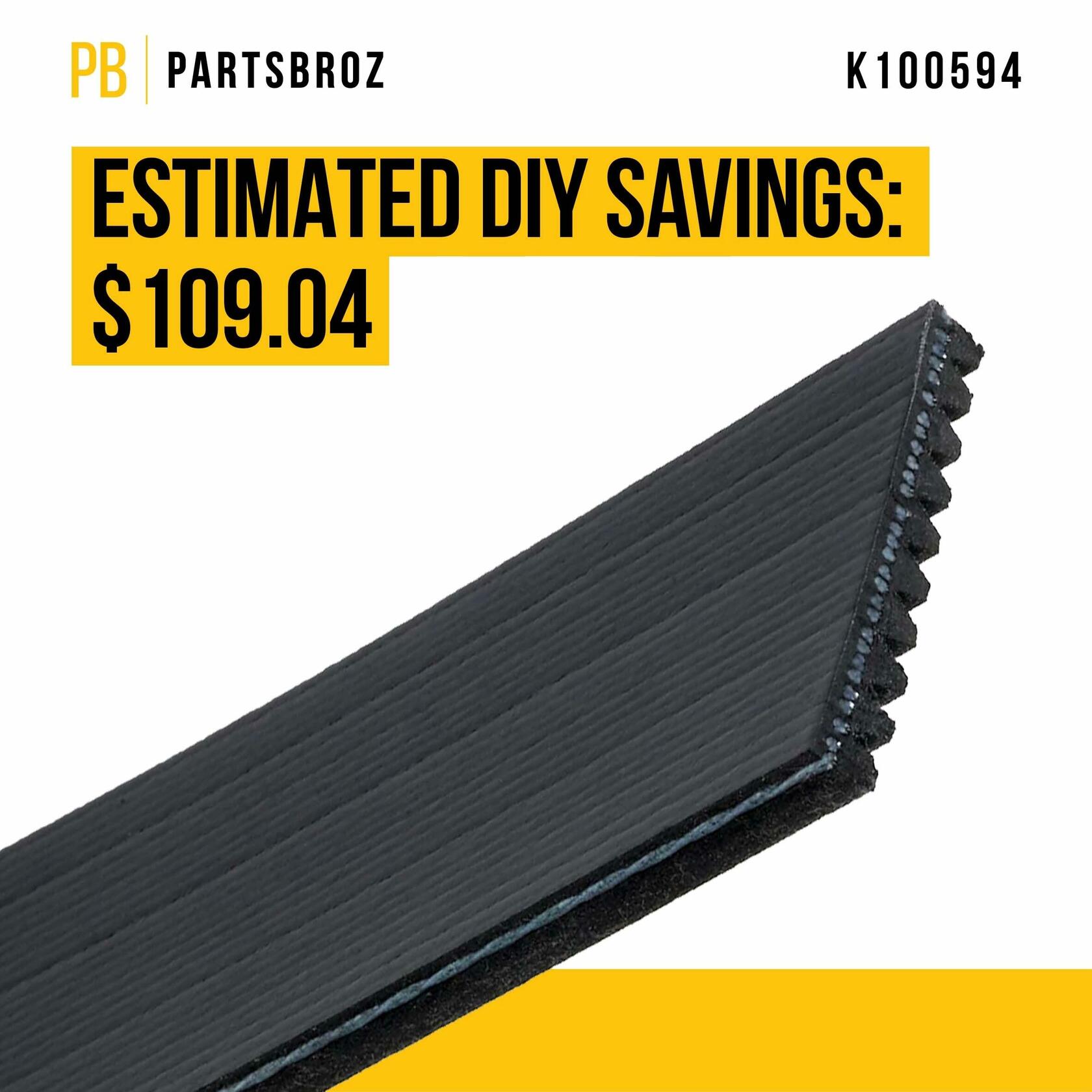 PartsBroz K061360 Micro-V Serpentine Drive Belt Compatible Gates Black