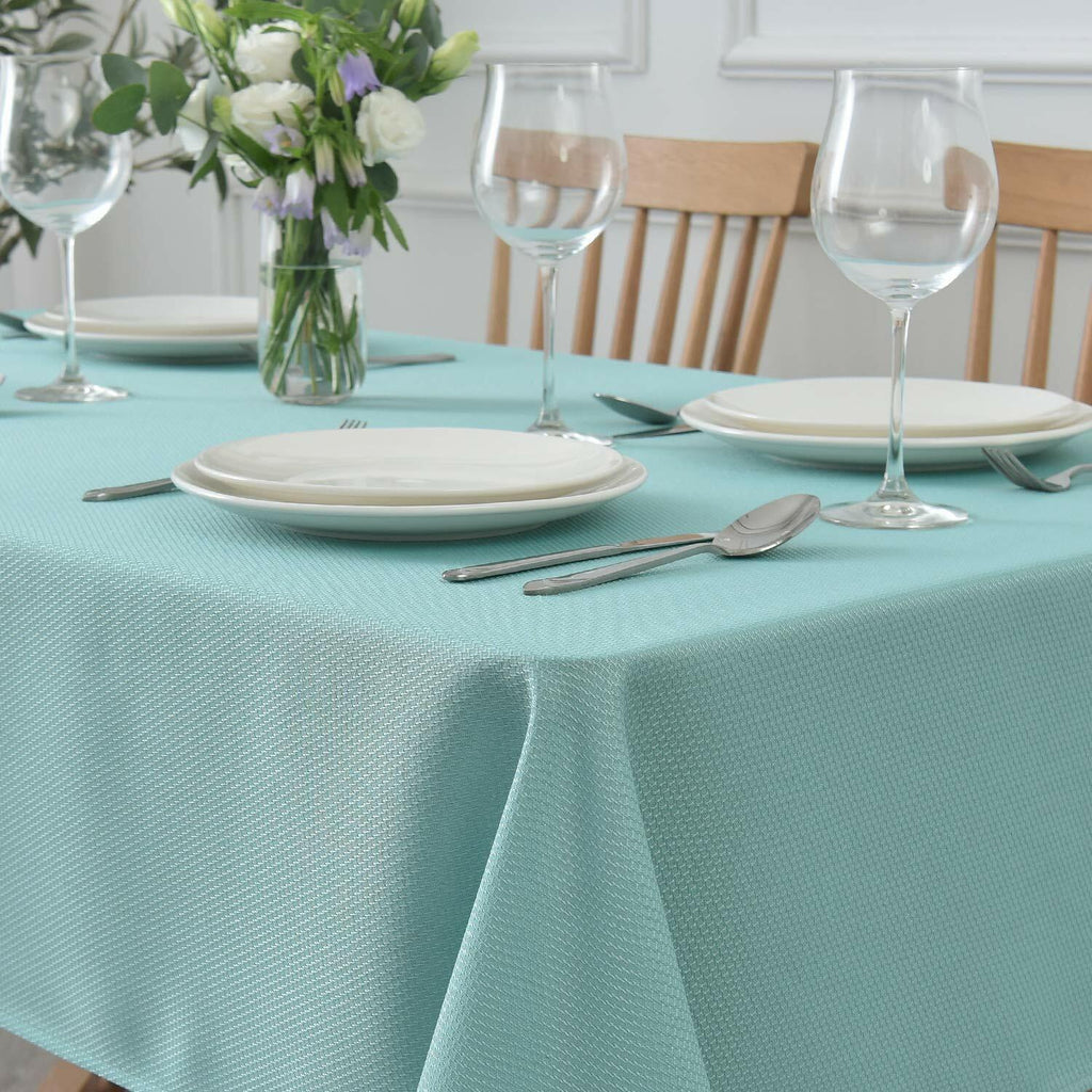 maxmill Jacquard Waterproof Spillproof Tablecloth 60x60 Turquoise