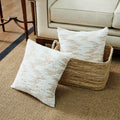 Throw Pillow Covers 18x18in Set of 2 White Fur Gold Embroidered Sequins