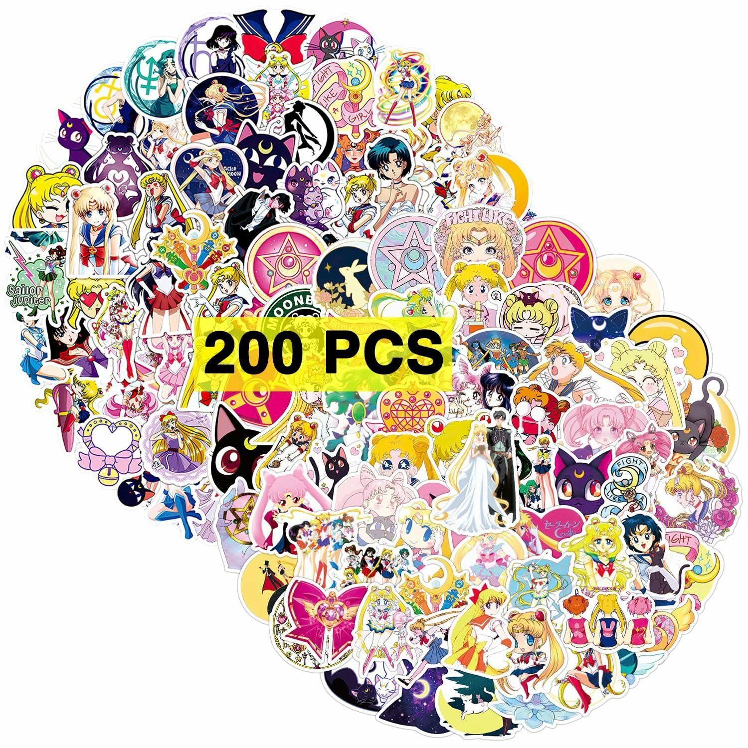 Babymiu Anime Moon Stickers 200 Pcs Vinyl Decals Party Supplies BA189