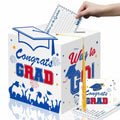 Premium Graduation Card Box Holder with 12 Cards and Tassel, Classic Design
