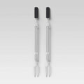 Room Essentials Stainless Steel Extension Forks 2pk Black Polypropylene Handle