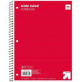 Up&up Wide Ruled 1 Subject Spiral Notebook Red 70 Pages 3 Hole Punched