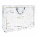 [Like New] Pomei 20 PCS Marble Paper Gift Bags Gray Handles 17.1x5.1x12.2in