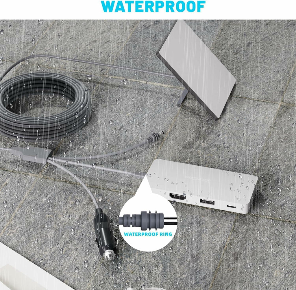 NURUBRM Starlink Mini 3-in-1 DC Power Cable 3M 10FT Waterproof Grey 12V