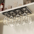 Vaisoeny 4Pack Wine Glass Holder Under Cabinet Stemware Rack Grey