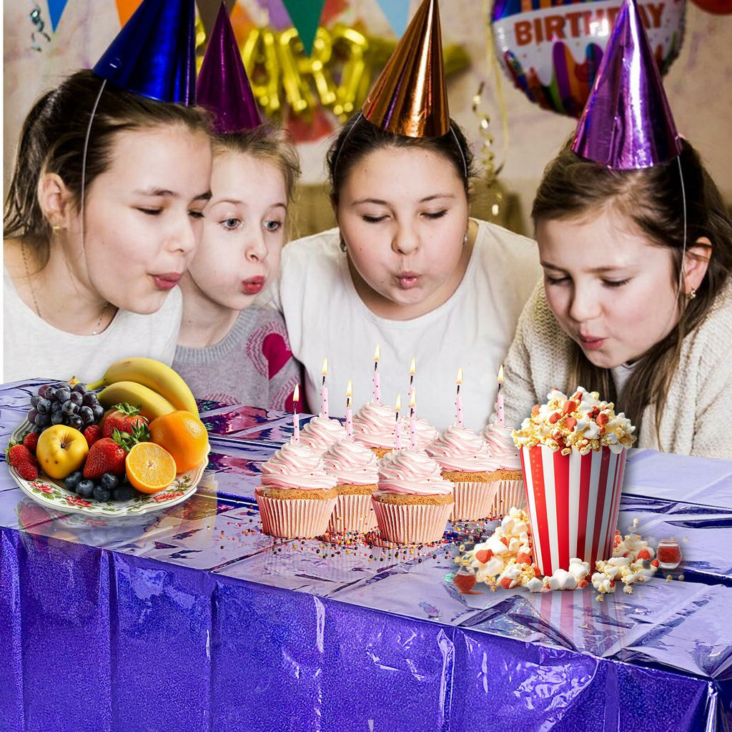 JXPARTYY Iridescent Plastic Tablecloths 4 Pack 54x108 Disposable Party Yellow