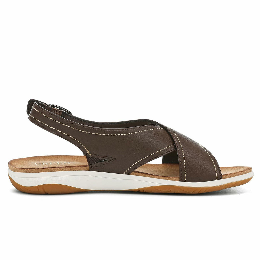 UBFEN Womens Flat Sandals Arch Support Open Toe Adjustable Slingback US 7