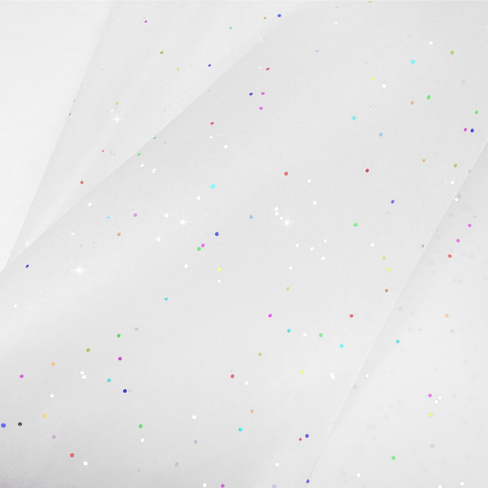 MR FIVE White Glitter Tissue Paper 14x20in 100 Sheets White Sparkle