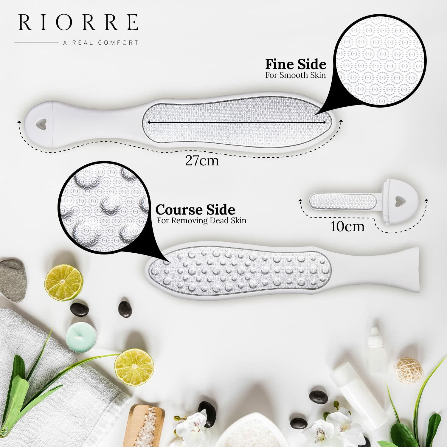 Riorre Professional 3-in-1 Foot Scrubber Callus Remover White Pack 1
