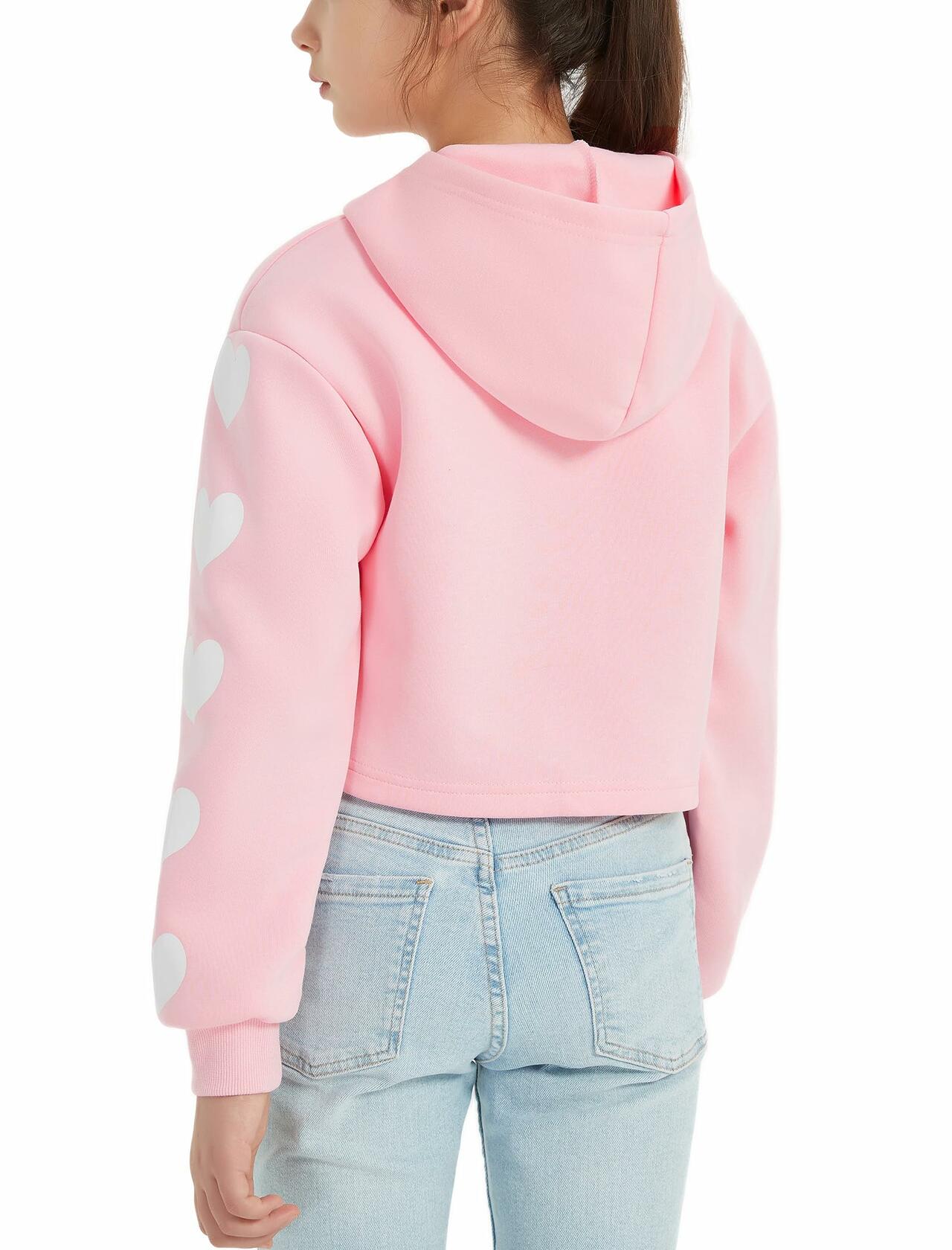 EXARUS Girls Oversized Los Angeles Hoodie – White, 8Y