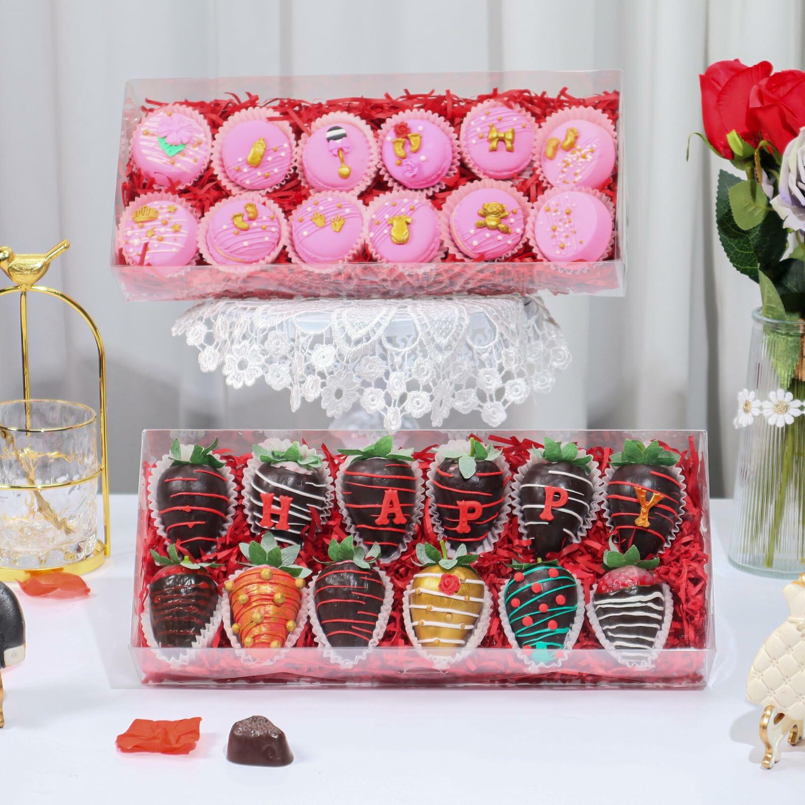 RomanticBaking 20PCS Clear Cookie Boxes 12x5x2in Easter Treat Bakery Gift Box