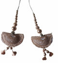 Handmade Ethnic Latkan Tassels for Saree & Blouse 1 Pair Light Coffee