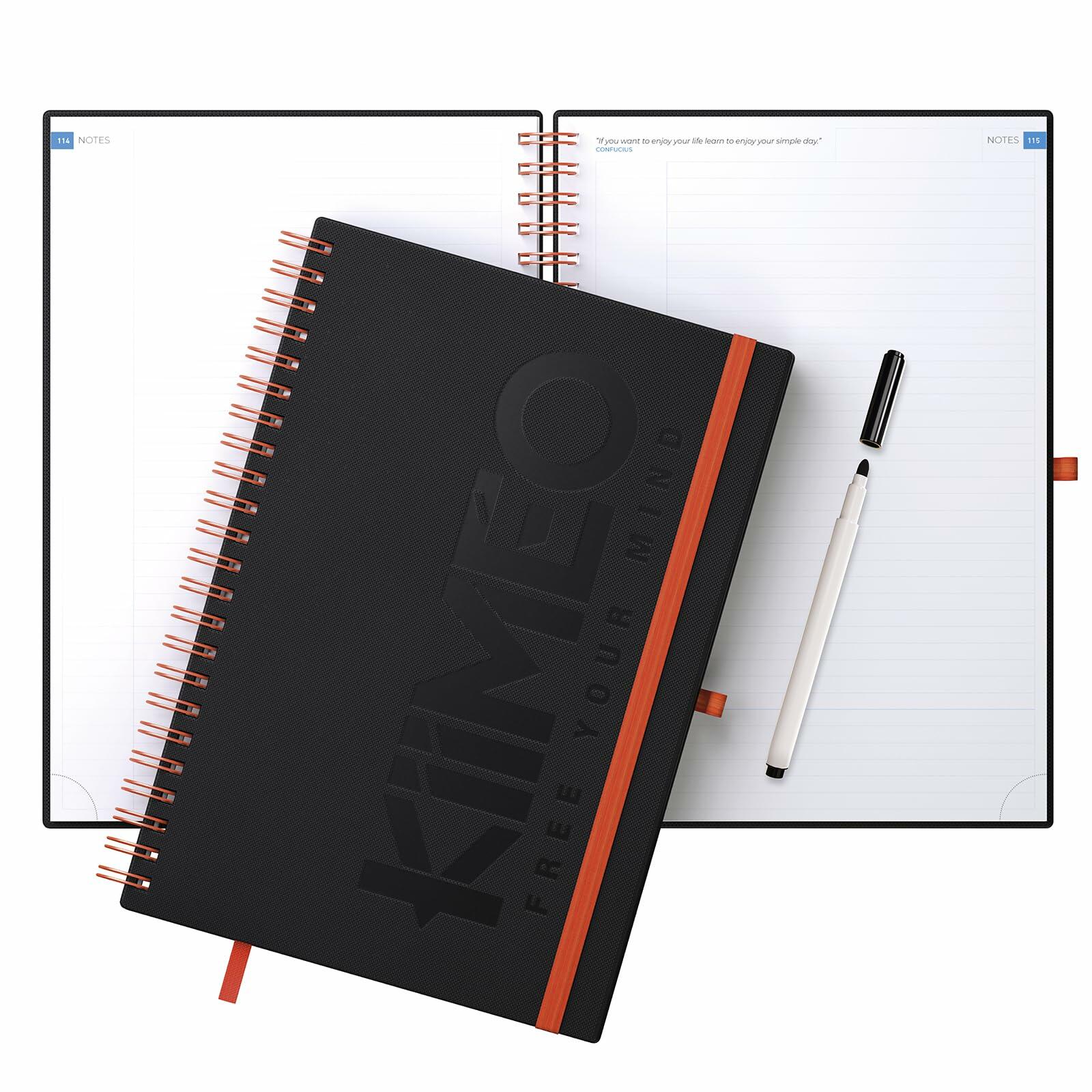 KIIMEO Premium Notebook B5 140 Pages 1 Erasable Page Felt-tip Pen Included