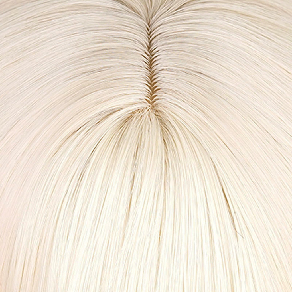 Wiggy Mermaid Black Bride Wig 17.7" Medium Long Straight Black with Bun