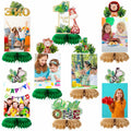 8PCS Wild One Honeycomb Jungle Safari 1st Birthday Table Centerpiece Decor