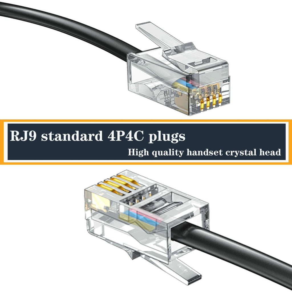 Ubramac RJ9 4P4C Telephone Handset Cord Coiled Wire 20 Pack 8ft/1.4ft