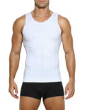 Casey Kevin Men’s Sleeveless Compression Shirt – White XL Body Shaper