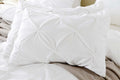 Queen Pillow Shams Set of 2 White Pinch Pleated 20x30 100% Egyptian Cotton