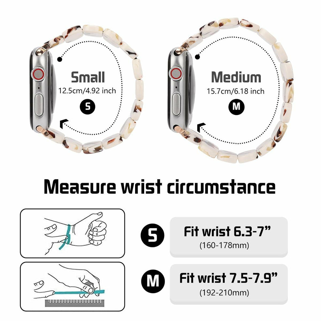 MAIRUI Resin Stretchy Watch Band for Apple Watch 41/40/38mm Slim Elastic Strap