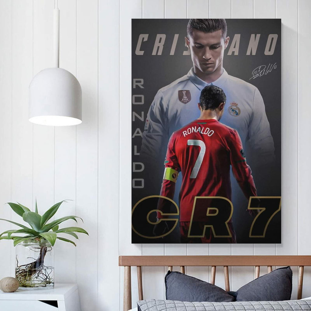 fhzang Cristiano Ronaldo Poster 3 Canvas Poster Unframed: BLUE 16x24 inches (40x60cm)