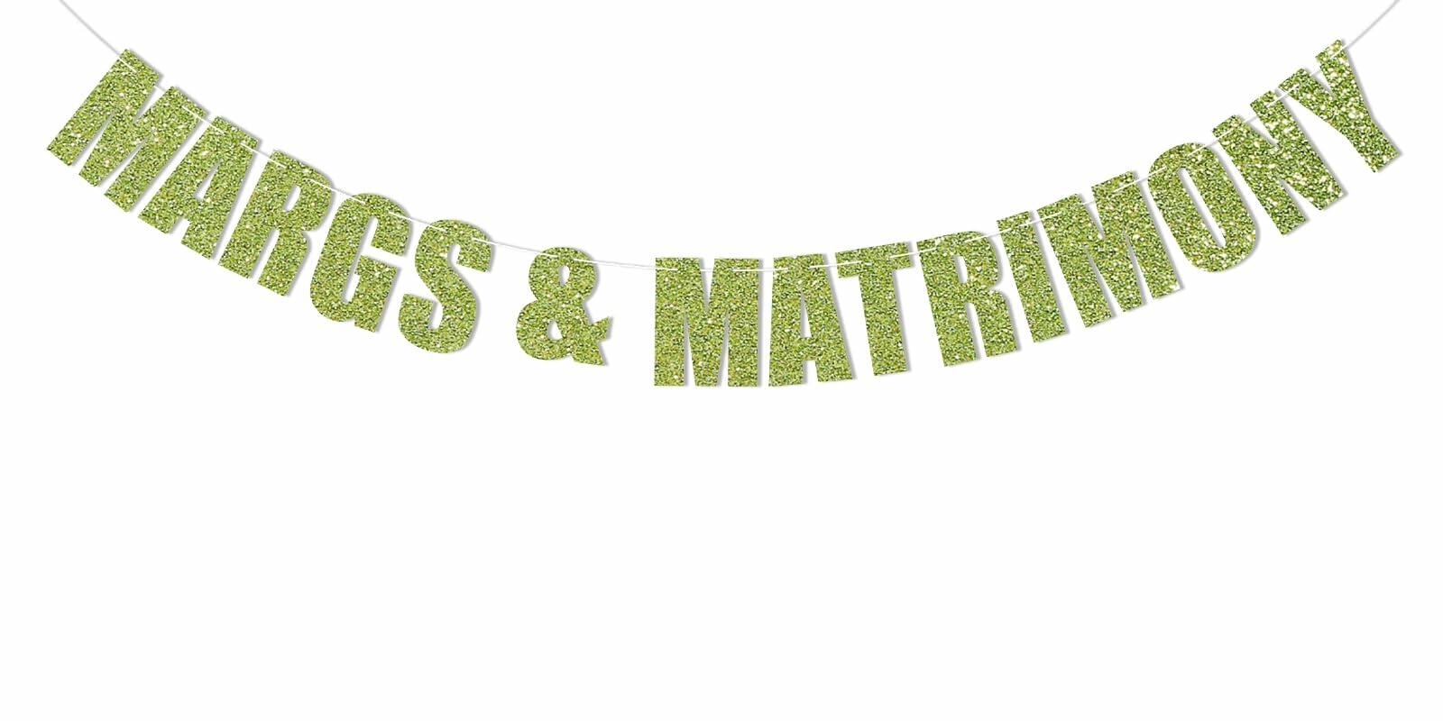 Ramciyo Margs & Matrimony Banner Green Glitter Paper Bachelorette Decor