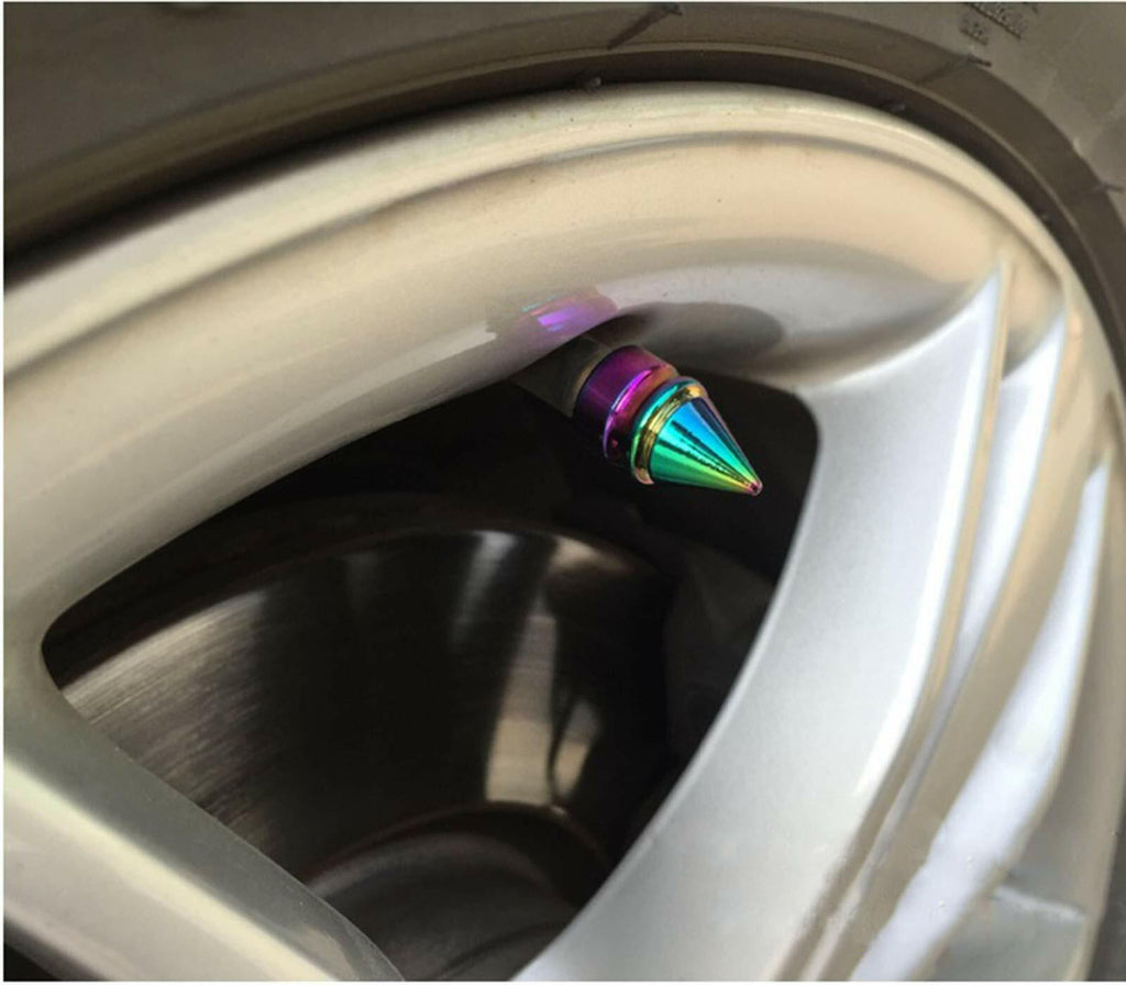 ACCRETION Aluminium Impale Spike Valve Stem Caps Colorful 4 Pack