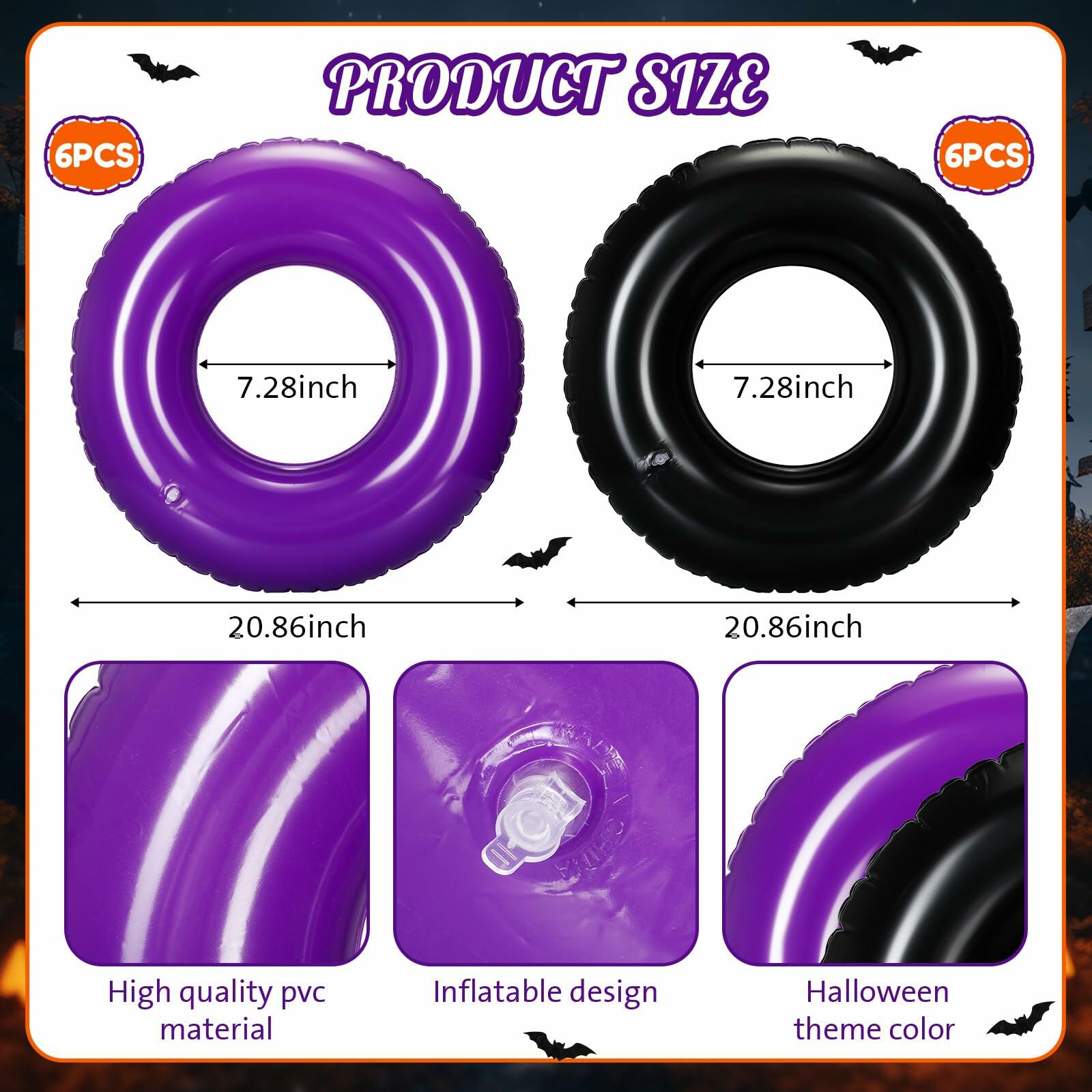 Lunmon Halloween Inflatable Ball Party Kit 24 Pcs Pumpkin Pool Floats