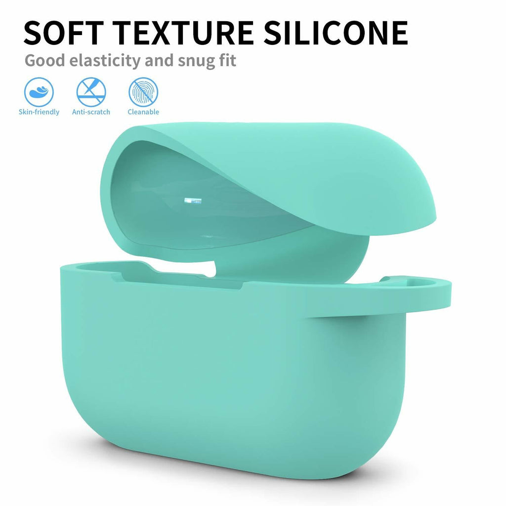 GMUDA Silicone Cover for AirPods Pro 1 & 2 with Keychain Mint Green