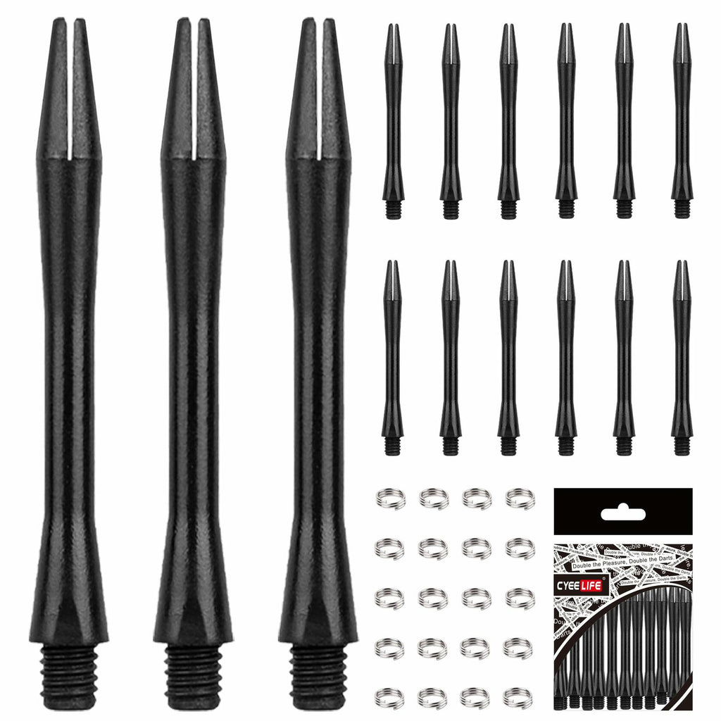 CyeeLife Dart Shafts 15 Pack with O Rings Dart Accessories Black