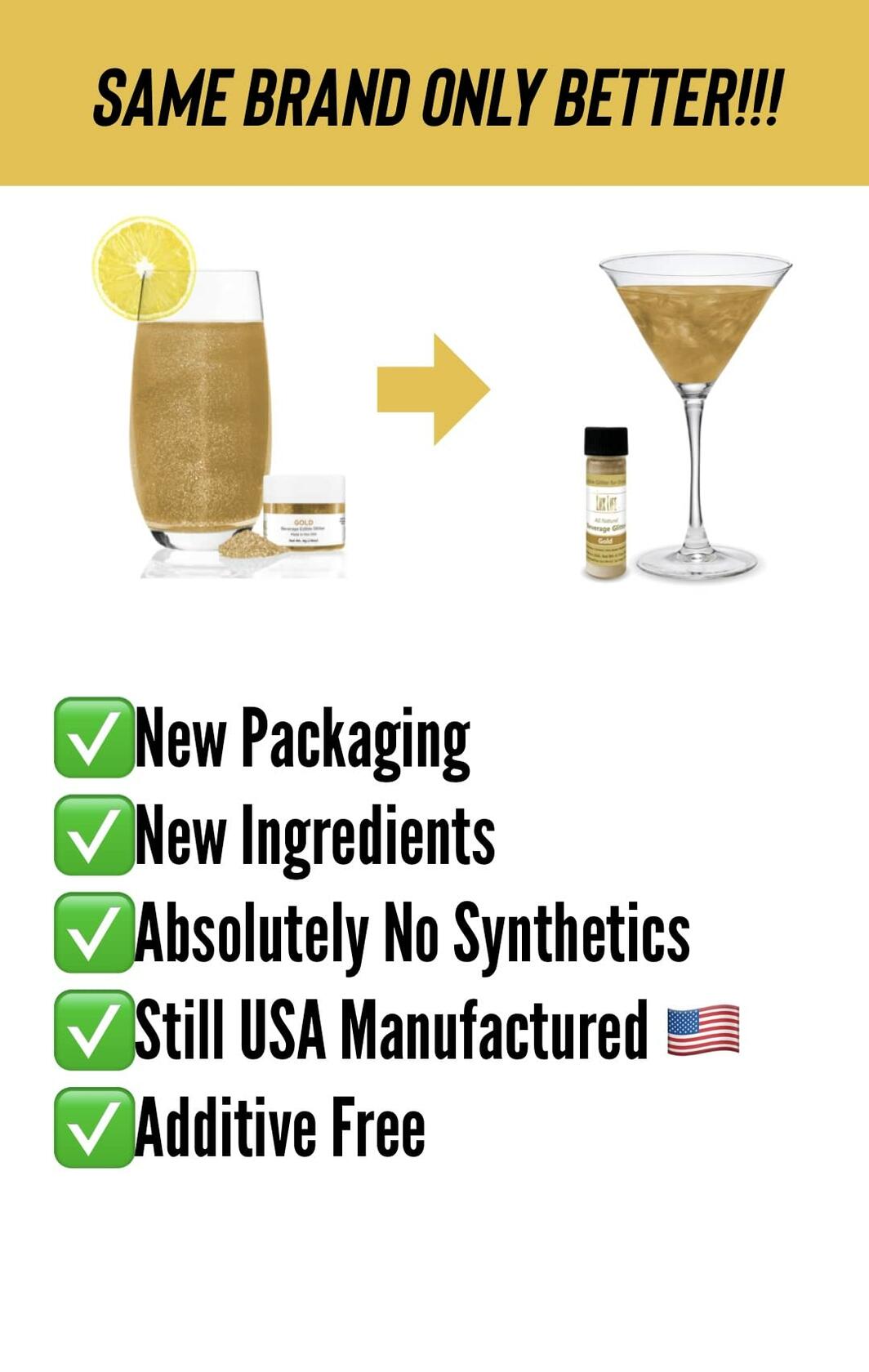 Lux Life Edible Drink Glitter Green Food Grade for Cocktails Wine 4g