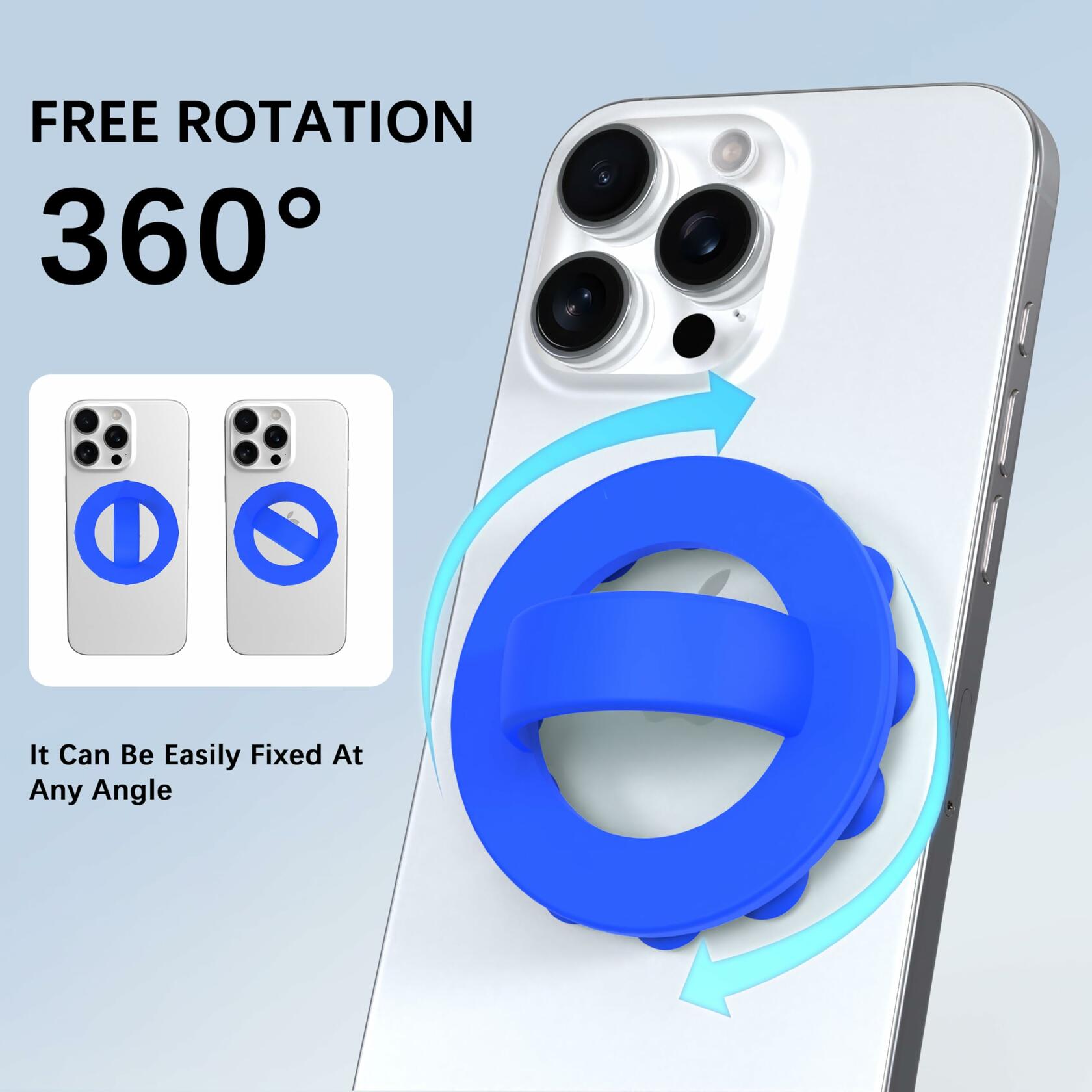 HZZADZXW Silicone Phone Grip Detachable Holder Comfy Loop Blue