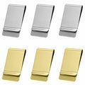 Qianyu Slim Money Clip 6 Pack Stainless Steel Cash Card Holder Gold Silver