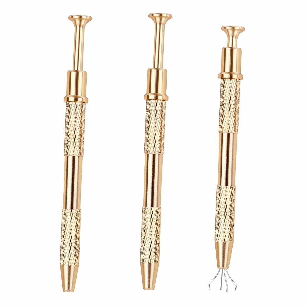 3 Pack 4 Claw Pick Up Tool Jeweler Parts Holder Tweezers Black
