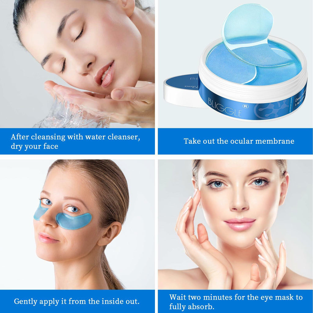 BLIGGLE Under Eye Patches 64 pcs Brightening Hyaluronic Acid Cooling Care