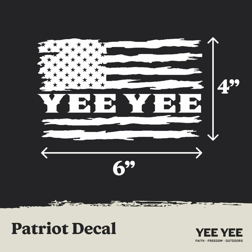 Yee Yee American Flag Vinyl Decal Patriotic Sticker 6x3in Patriot