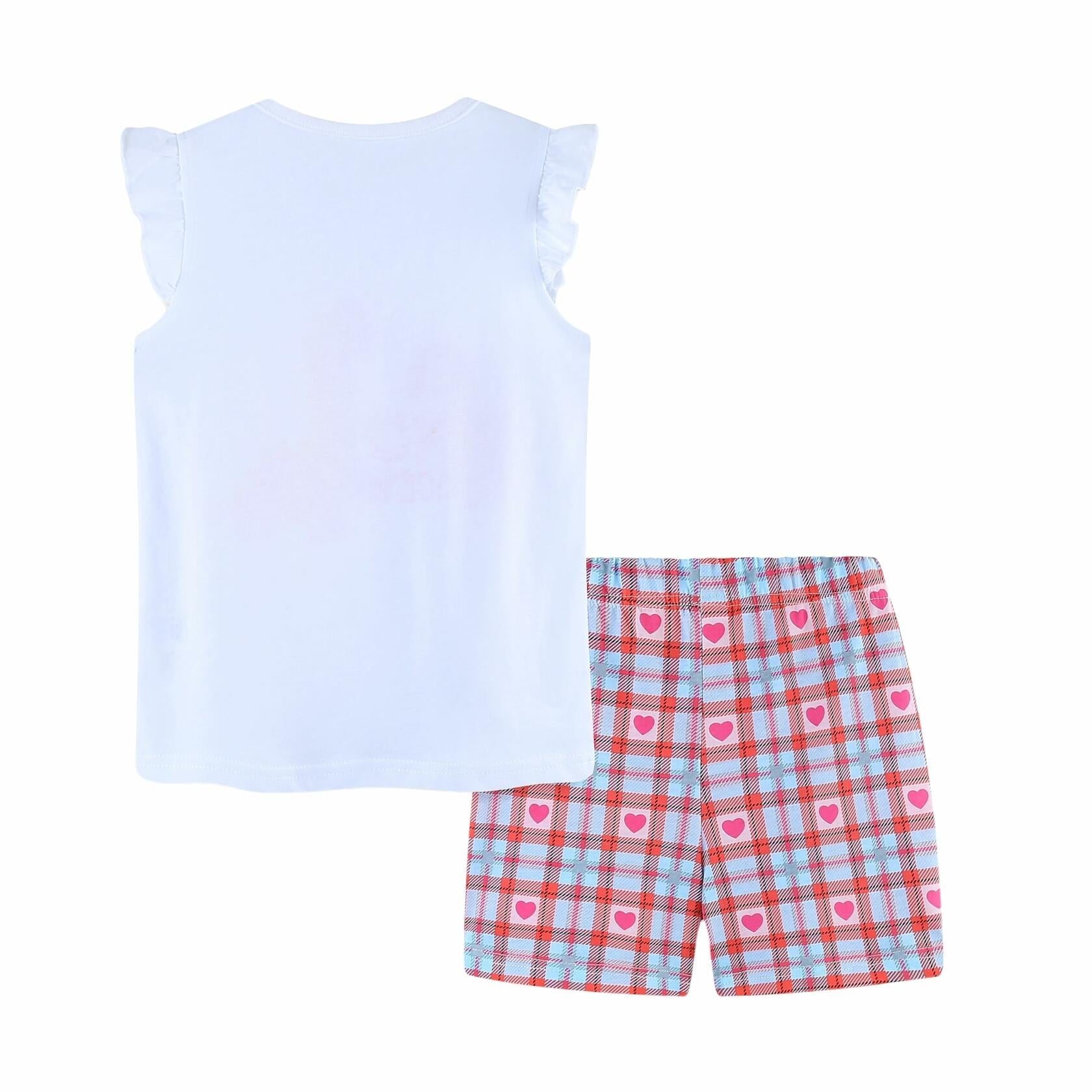 Zlwse Toddler Girls Cotton Flutter Sleeve Tank Top & Shorts Set Size 7Y