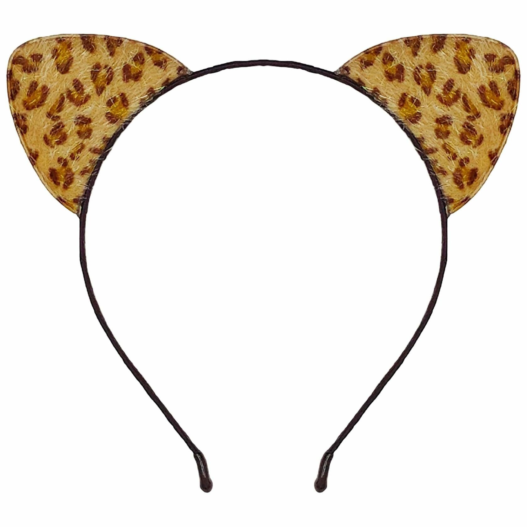 IGMaryBox Cat Ears Headband Black Velvet Leopard Print Animal Hairband