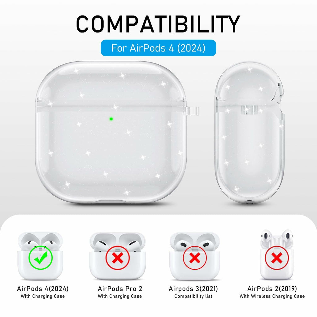 Maxjoy Silicone Case with Cleaner Kit & Keychain for Apple Airpods 4th Gen