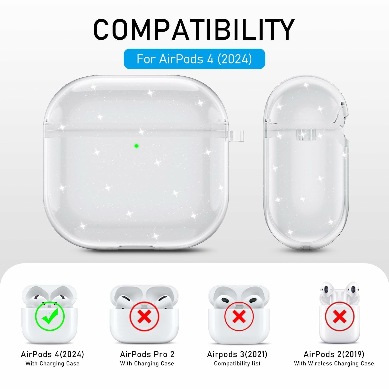 Maxjoy Silicone Case with Cleaner Kit & Keychain for Apple Airpods 4th Gen