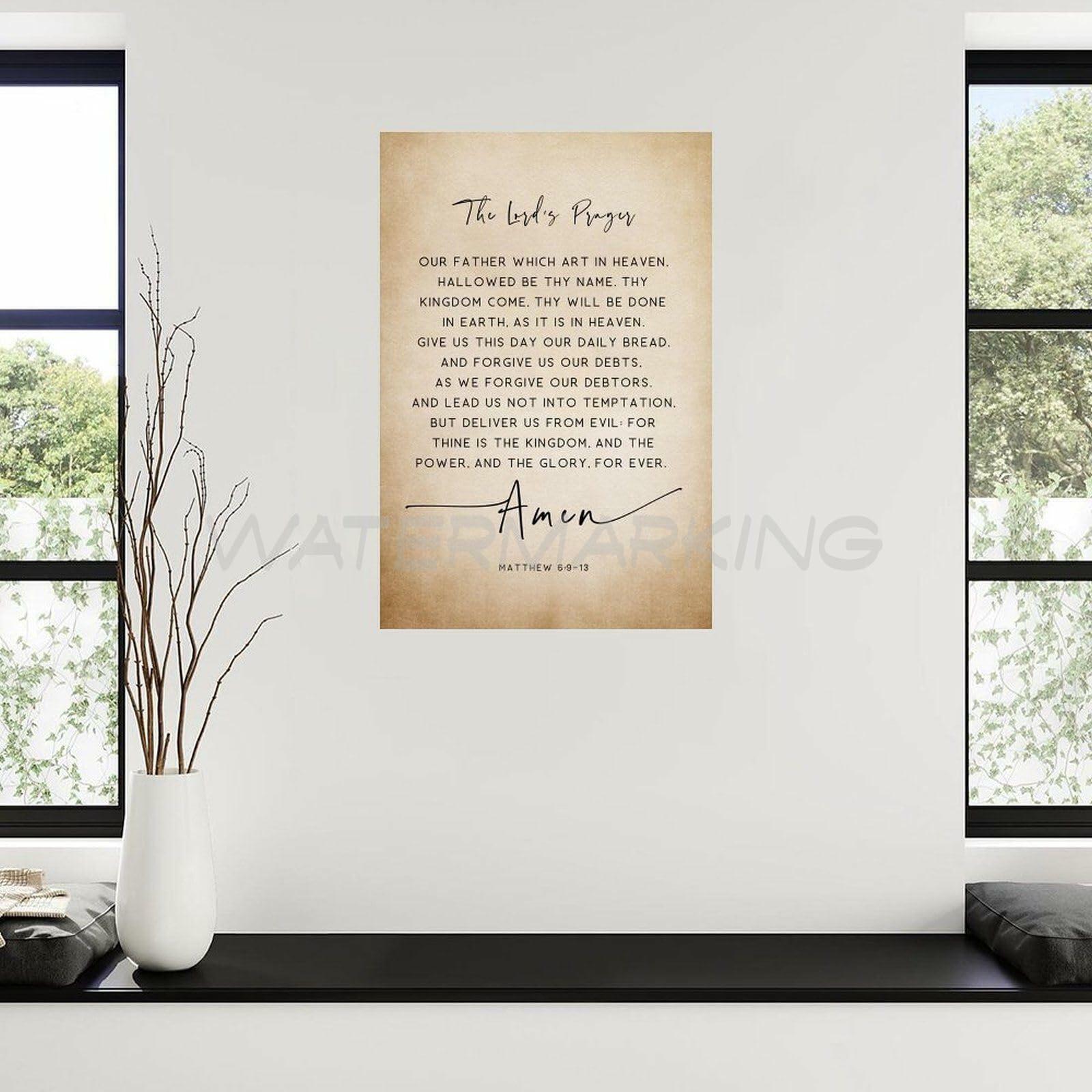 Generic The Lord's Prayer Bible Verse Canvas Wall Art 12x18in Unframed