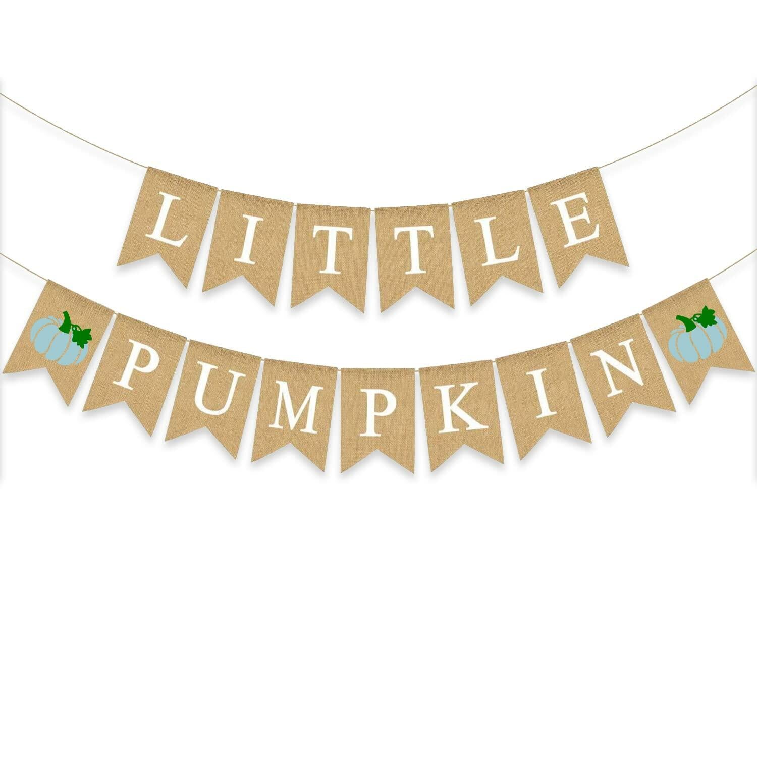 Gankbite Blue Pumpkin Burlap Banner Baby Shower Garland Rustic Harvest