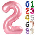 KEXINGTUO 2 Pearlescent Pink Number Foil Balloons 40 Inch Birthday Party
