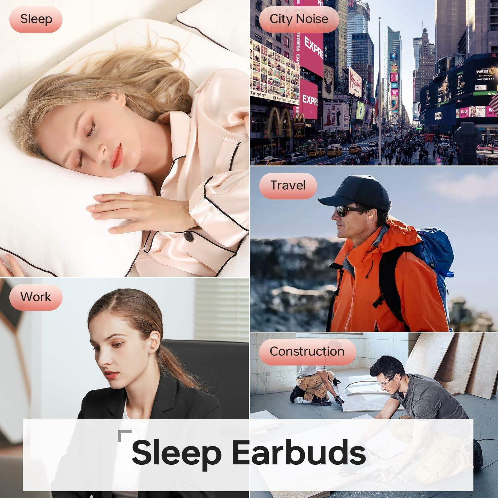MUSICOZY Bluetooth 5.3 Sleep Earbuds Wireless Lightweight Silicone Ear Plugs
