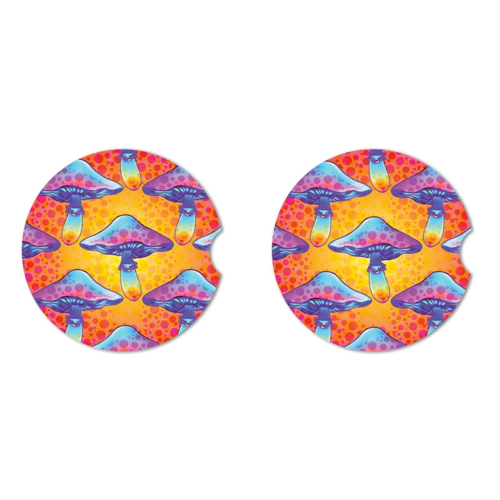 HOMETRIP Absorbent Ceramic Car Coasters Cork Back 2.56'' Sea Turtle 2pcs