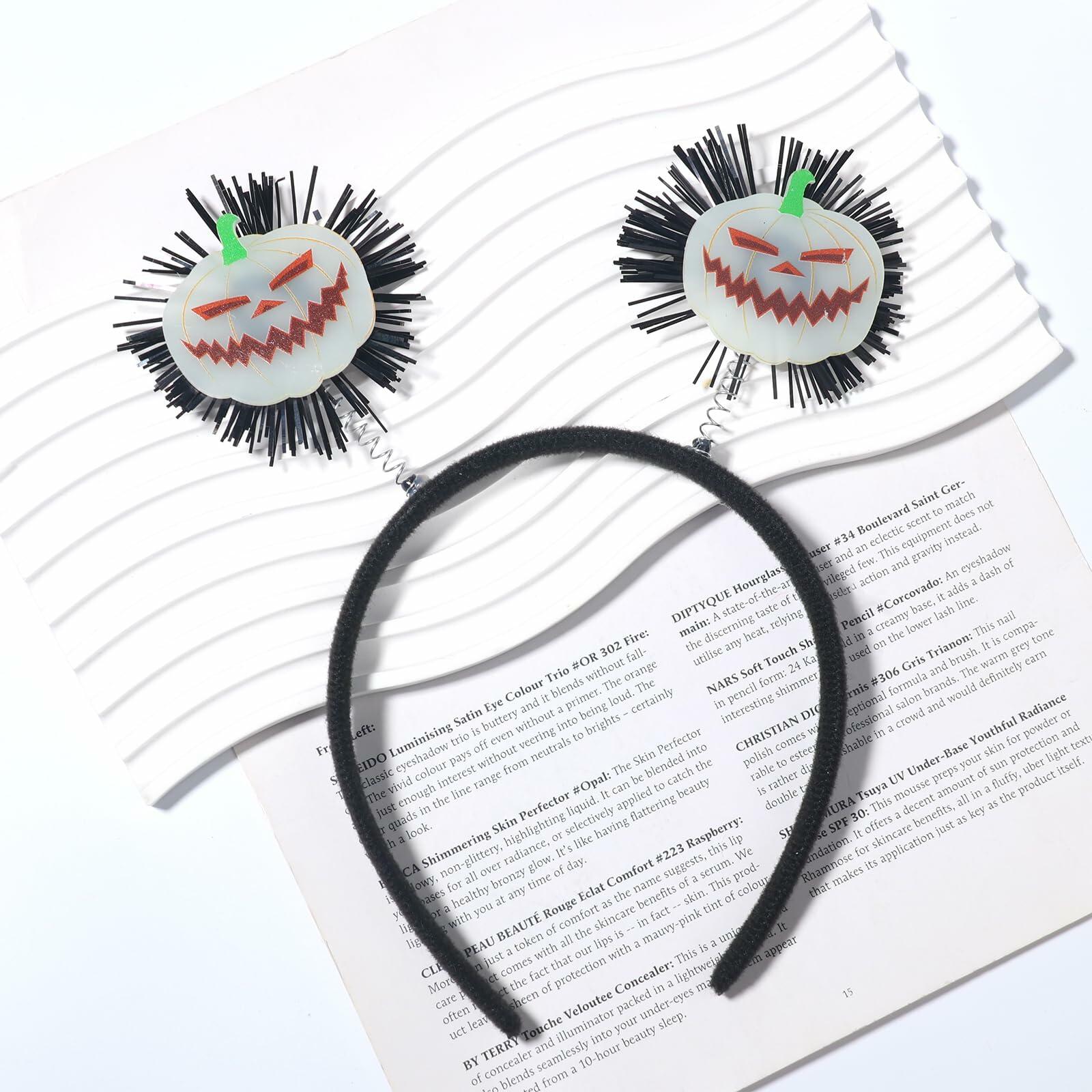 Kistreao Halloween Luminous Pumpkin Headband Glow Dark C-Pumpkin 1Pc Size M