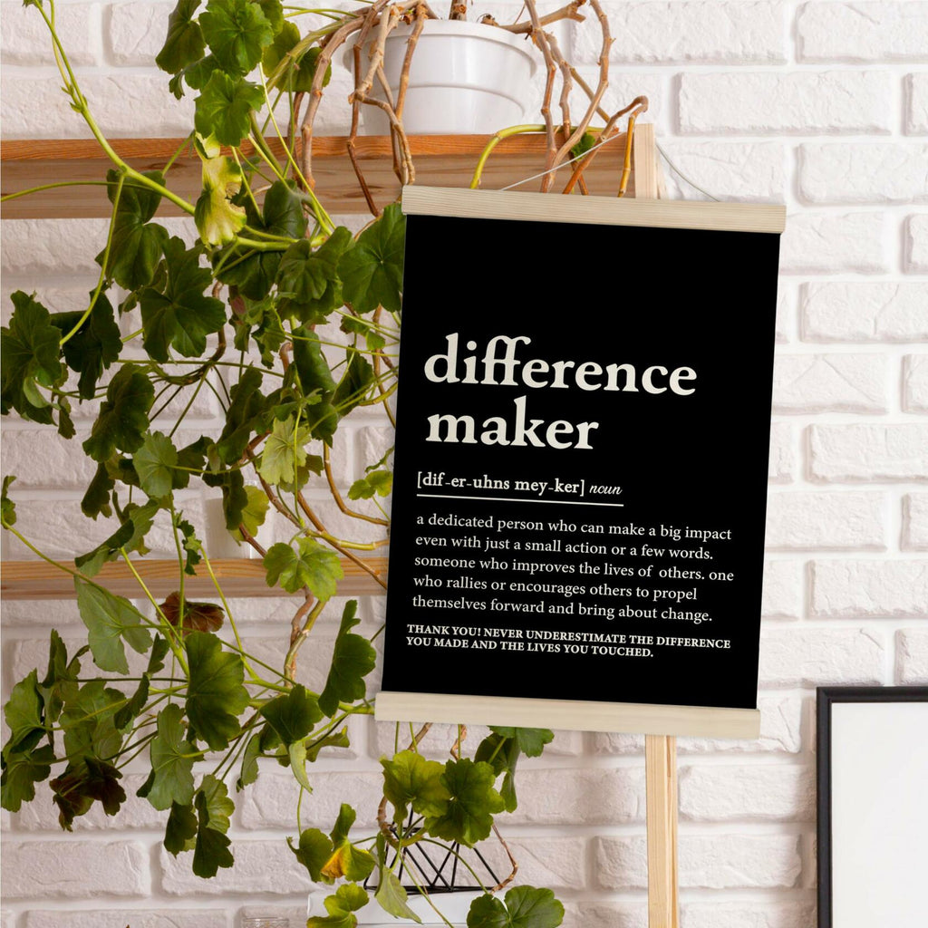 HRQKO Difference Maker Poster Hanger Frame Modern Minimalist 12x16 Black