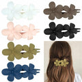 Mevnccola 6 Pack 4.1" Floral Matte Hair Claw Clips Non-Slip Multi-Color